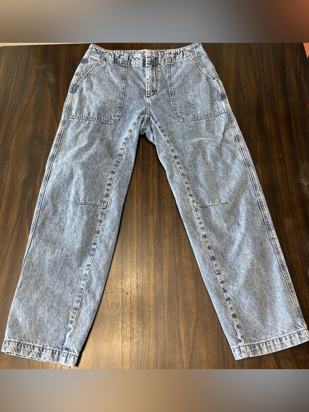 rag & bone Leyton Elle Utility Straight Jeans Blue Size 8